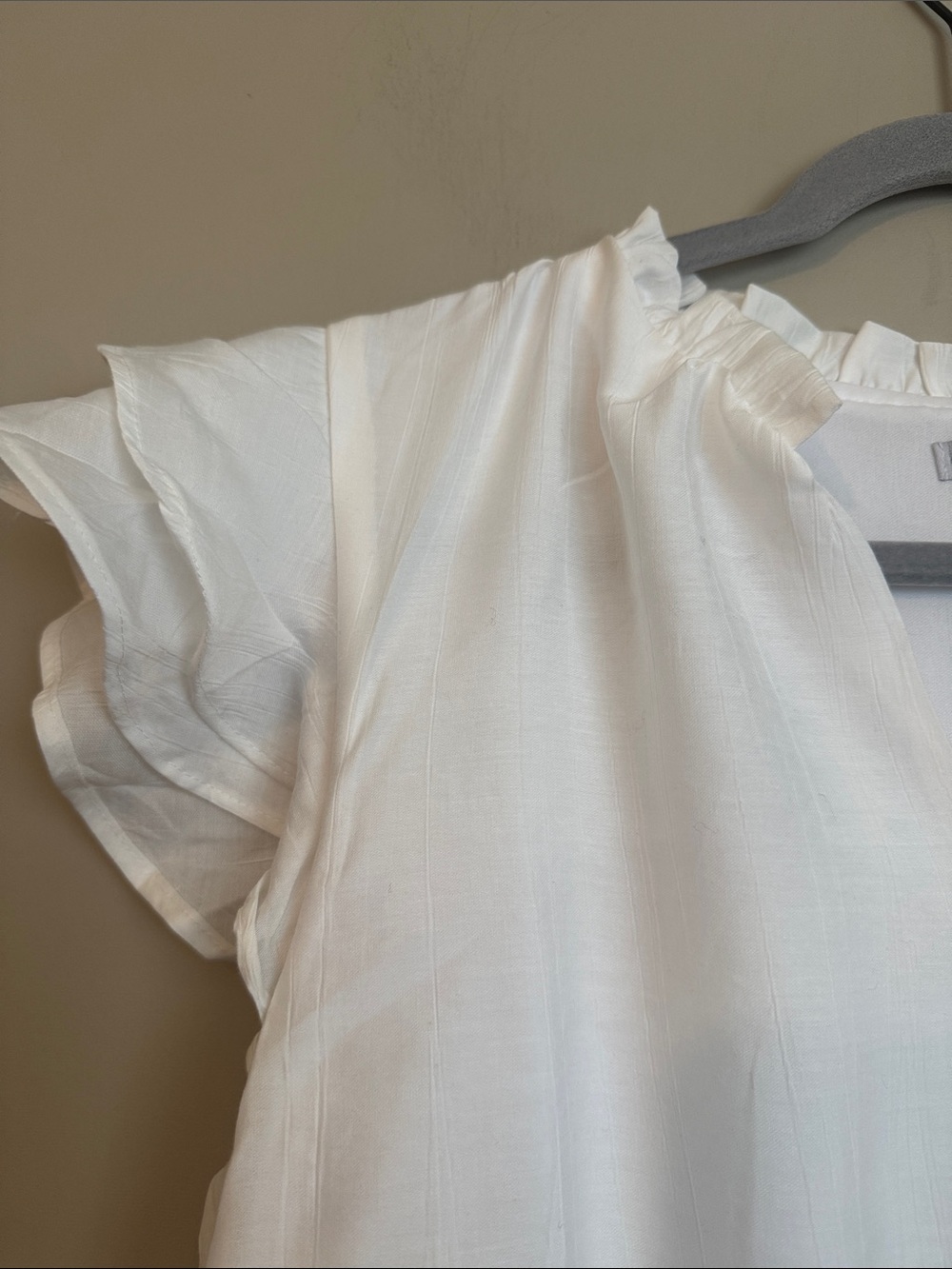 NWT- Julia Jordan Flutter Sleeve Midi Dress, White, size 12 - Picture 7 of 12